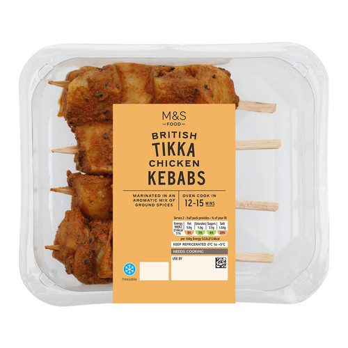 M&S Grill 4 Chicken Tikka Kebabs