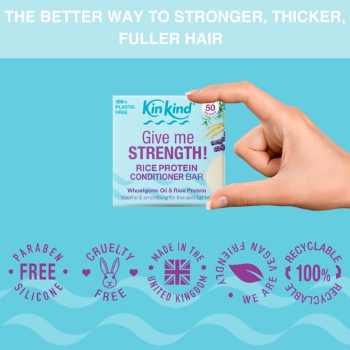 KinKind Give me STRENGTH! Conditioner Bar with Wheatgerm Oil & Rice Protein