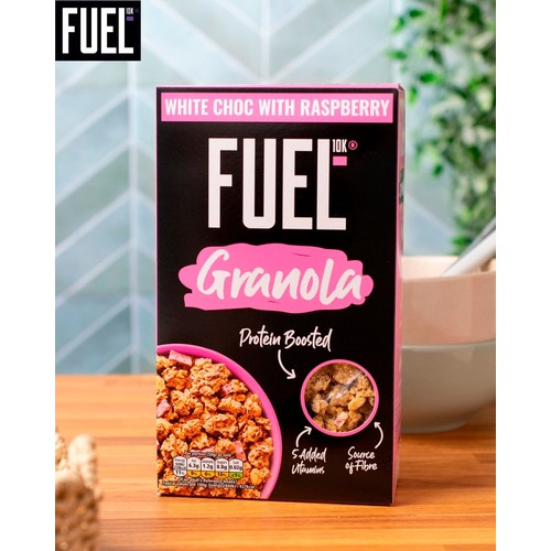 FUEL10K White Chocolate & Raspberry Protein Granola Breakfast Cereal