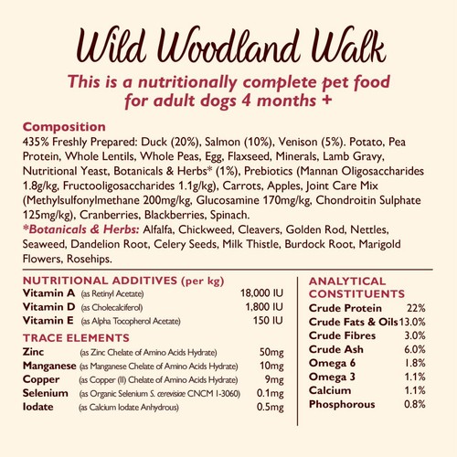 Lily's Kitchen Dog Duck Salmon & Venison Wild Woodland Walk Adult Dry Food