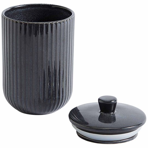 M&S Medium Ribbed Storage Jar, Charcoal