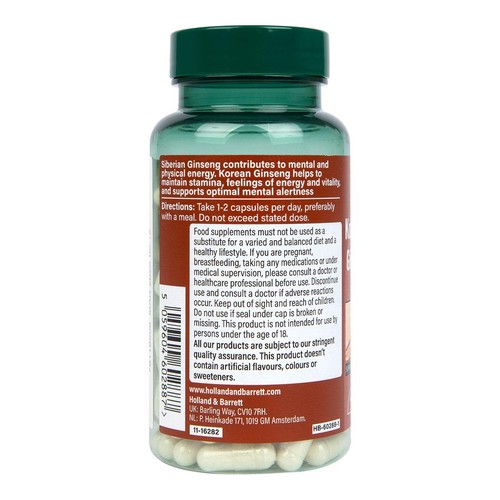 Holland & Barrett Korean & Siberian Ginseng Complex Vegan Capsules