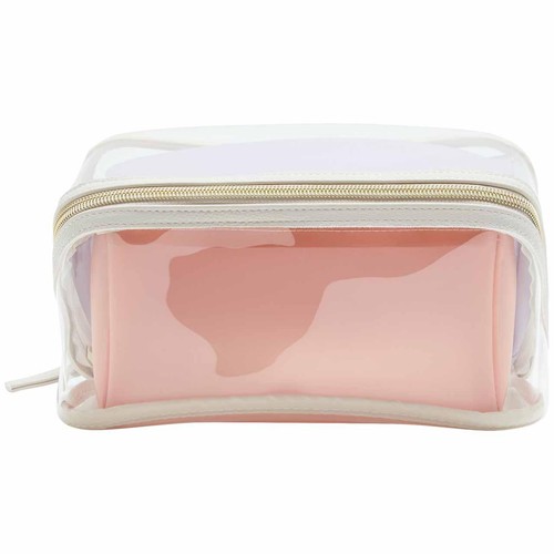 M&S Set of 3 Wide Opening Make-Up Bags, Pink