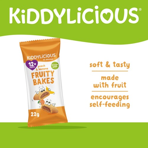 Kiddylicious Peach & Banana Fruity Bakes Baby Snacks Multi