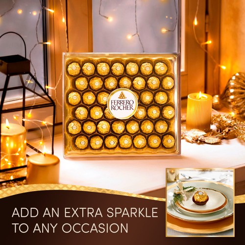 Ferrero Rocher Milk Chocolate Hazelnut Pralines Box of Chocolates,