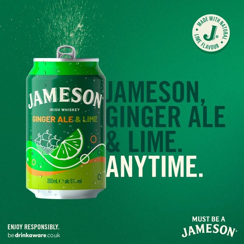 Jameson, Ginger Ale and Lime Pre-Mixed Whiskey Can