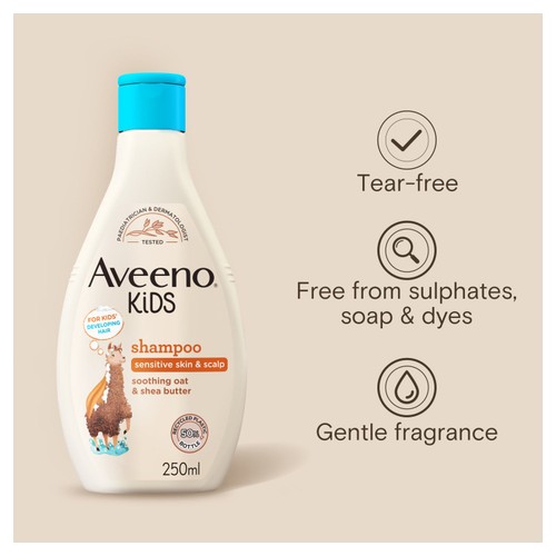 Aveeno Kids Shampoo with Soothing Oat & Shea Butter for Sensitive Skin