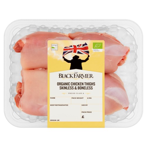 The Black Farmer Organic Chicken Thighs Skinless & Boneless