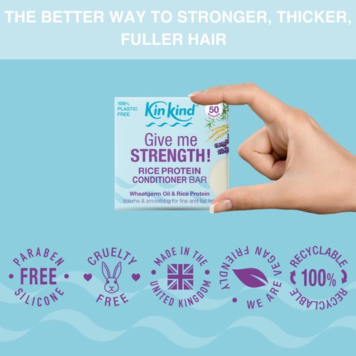 KinKind Give me STRENGTH! Conditioner Bar with Wheatgerm Oil & Rice Protein