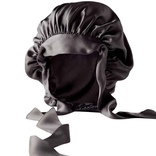 M&S Pure Silk Hair Bonnet, Charcoal