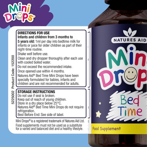 Natures Aid Mini Drops Bed Time (Chamomile & Lemon Balm)