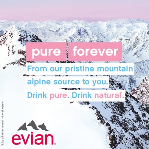 Evian SOMA Travel Glass Water Bottle Designer Light Blue