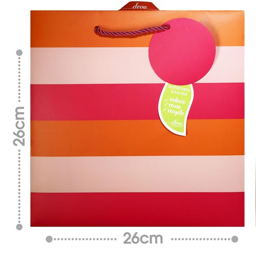 Deva Medium Square Stripe Pink Bag
