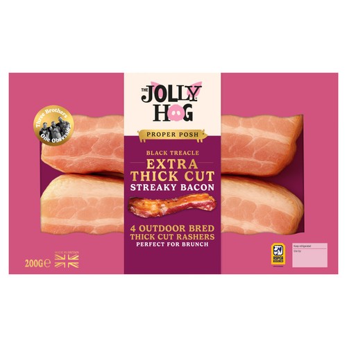 The Jolly Hog Thick Cut Black Treacle Streaky Bacon