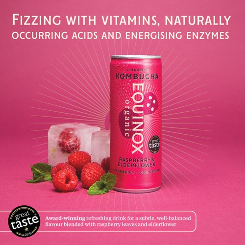 Equinox Organic Raspberry & Elderflower Kombucha