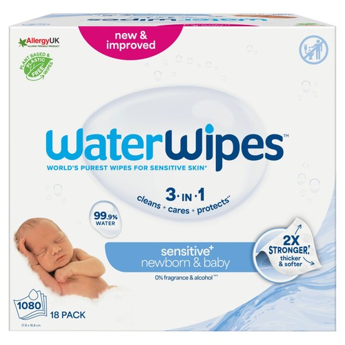 WaterWipes Sensitive Newborn Biodegradable Wipes - 1080 Wipes