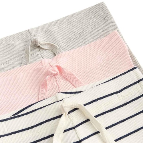 M&S Cotton Rich Striped Leggings, 2-3 Years, Pink