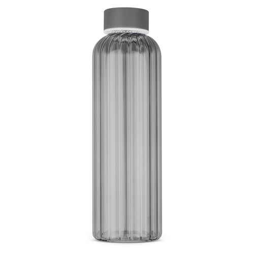 Cooke & Miller Black Ribbed Glass Water Bottle 500ml