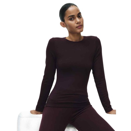 M&S Heatgen  Thermal Crew Neck M Dark Aubergine