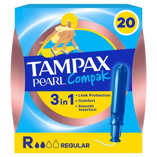 Tampax Compak Pearl Tampons Regular 20 Count