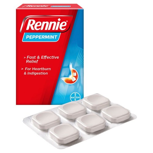 Rennie Peppermint Heartburn & Indigestion Relief Tablets