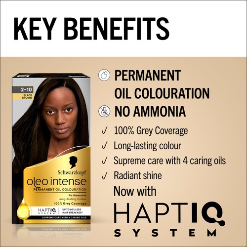 Schwarzkopf Oleo Intense Permanent Hair Colour, Black Brown 2-10