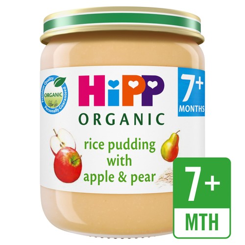 HiPP Organic Rice Pudding with Apple & Pear Baby Food Jar 7+ months