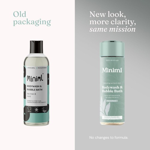 Miniml Body Wash & Bubble Bath Refreshing Tea Tree & Mint