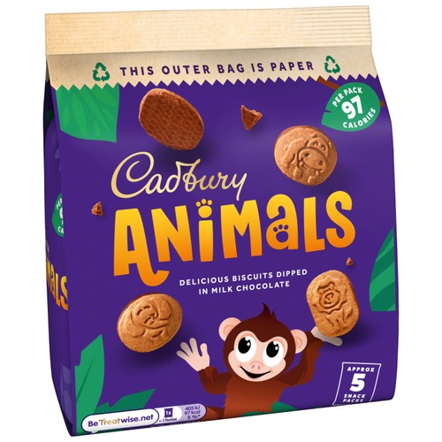 Cadbury Animals Chocolate Biscuits Snack Packs