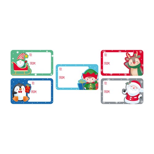 50 Sticker Christmas Gift Labels Kids