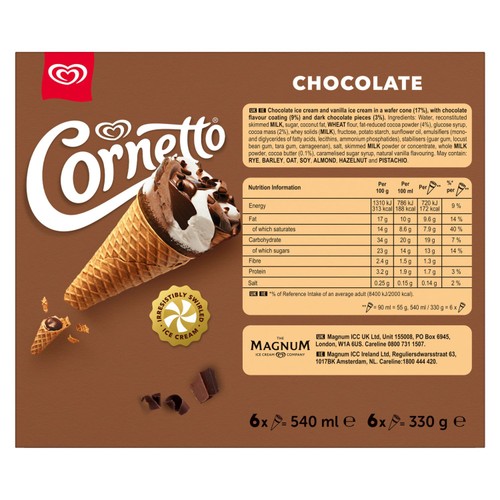 Cornetto Chocolate Ice Cream Cones