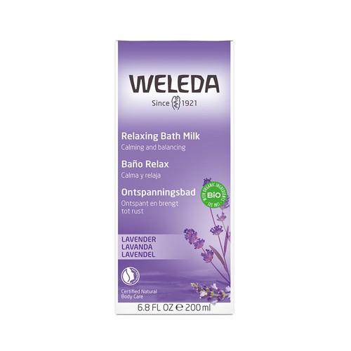 Weleda Lavender Relaxing Bath Milk, Lavender Bath Soak Natural Vegan