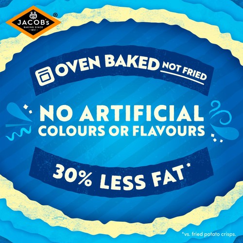 Jacobs Crinklys Salt & Vinegar 30% Less Fat Baked Snacks Multipack