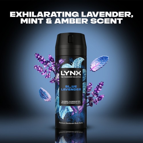Lynx Fine Fragrance Collection Premium Deodorant Bodyspray Blue Lavender