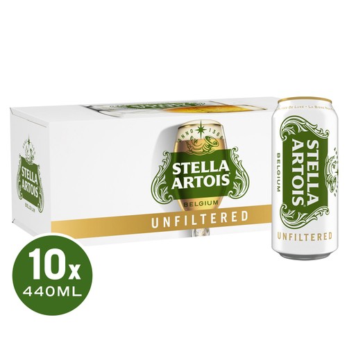 Stella Artois Unfiltered Belgian Lager Beer Cans