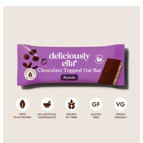 Deliciously Ella Raisin Chocolate Topped Oat Bar Multipack