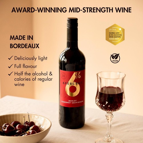 6Percent Mid-Strength Red Wine, Merlot and Cabernet Sauvignon 2024