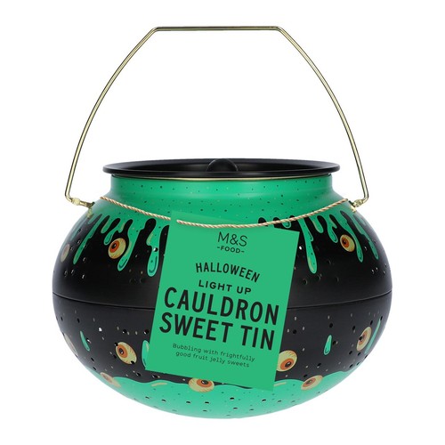 M&S Halloween Light Up Cauldron Sweet Tin