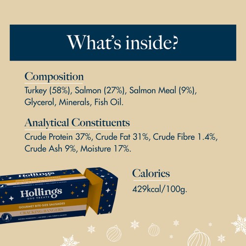 Hollings Christmas Cracker Turkey & Salmon Sausages Dog Treats