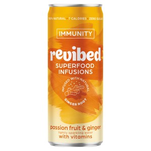 Revibed Immunity Passionfruit and Ginger Infused Lightly Sparkling Water
