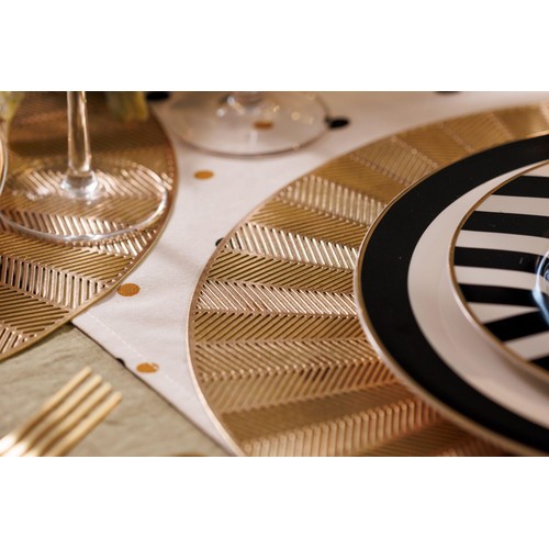 Mikasa PU Round Placemats, Gold, 38cm