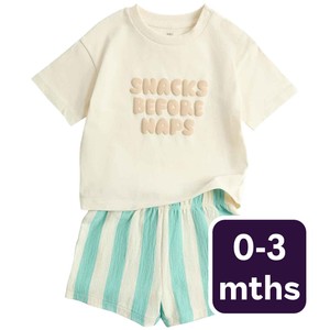 Boys Pure Cotton Slogan Top & Bottom Outfit, 0-3 Months, Multi