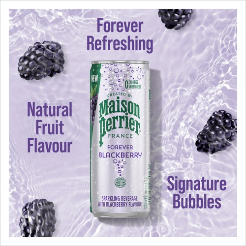 Maison Perrier Forever Blackberry Sparkling Water cans