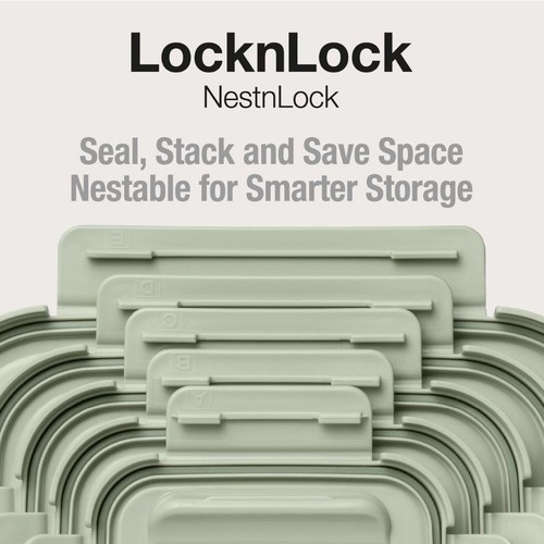LocknLock NestnLock Sage Green Container Set, 3pc