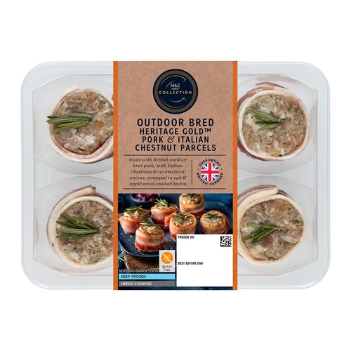 M&S Our Best Ever 6 Pork Chestnut & Bacon Stuffing Parcels Frozen
