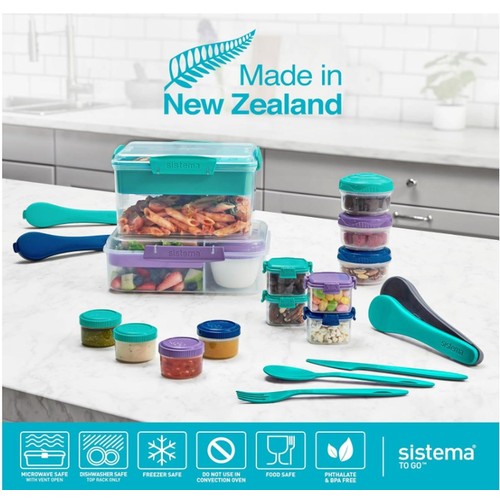 Sistema 1.65L Bento Lunch Box To Go with Yogurt Pot