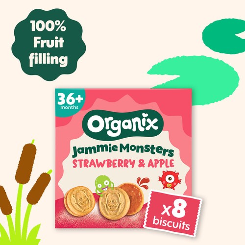 Organix Jammie Monsters Biscuits Toddler Snack Multipack 36+ Months