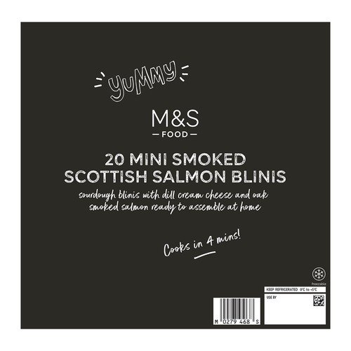 M&S Scottish 20 Mini Smoked Salmon Blinis