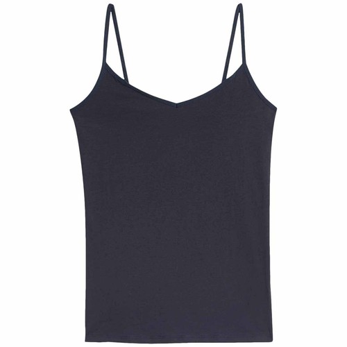 M&S Womens Cotton Rich Strappy Vests, 18, Navy