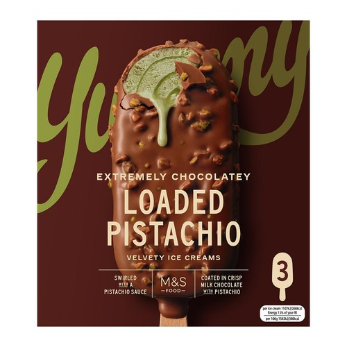 M&S 3 Loaded Pistachio Velvety Ice Creams